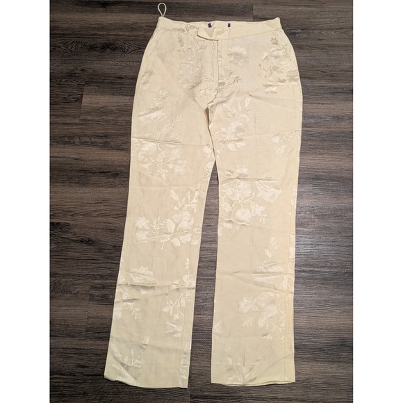 Ralph Lauren Collection Pants - Ralph Lauren Purple Label Seth Floral Jacquard Linen Pants Cream 32x31.5